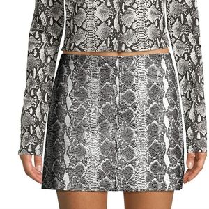 Alice + Oliva Elana Snake Skin Print Leather Mini